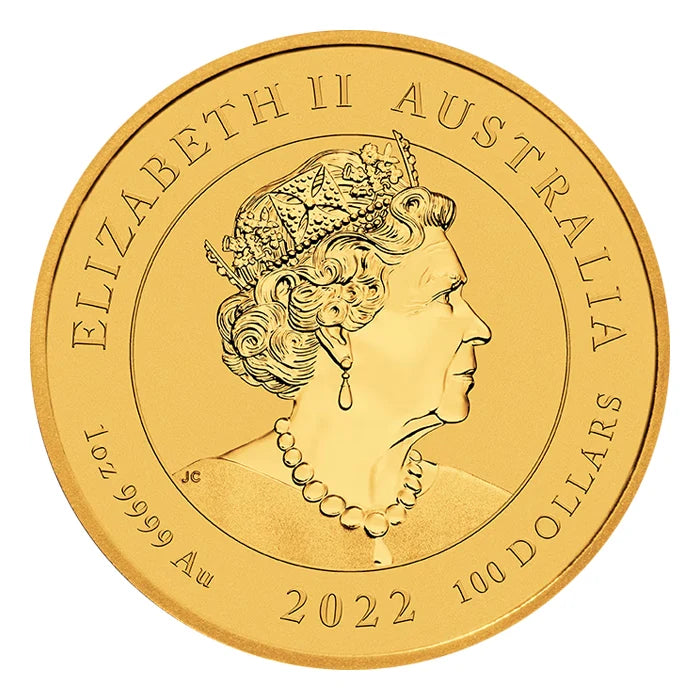 2022 1 oz Australia Chinese Myths and Legends - Dragon .9999 Gold BU Coin