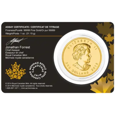 1 oz Gold Coin - Call of the Wild - Growling Cougar - Bullion - 2015