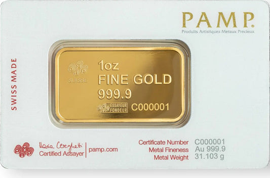 1 oz Gold Bar - PAMP American Buffalo (In Assay)