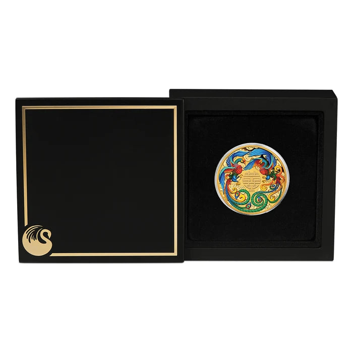 2026 1oz Australia Chinese Myths and Legends - Double Phoenix .9999 Gold Coloured Proof Coin