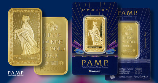 1 oz Gold Bar - PAMP Lady of Liberty (In Assay)