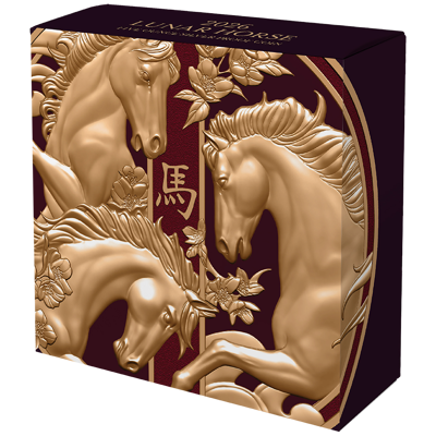 5 oz Silver Coin - Lunar - Year of the Horse - Gilded - 2026