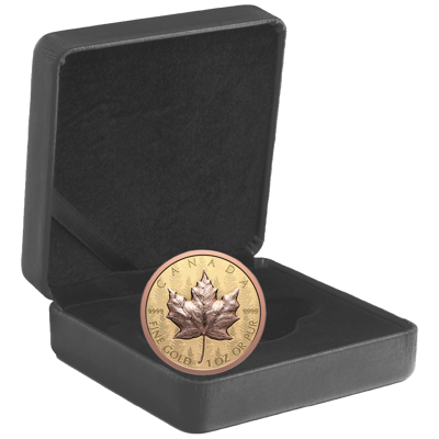 1 oz Gold Coin - Maple Leaf - Ultra High Relief - Rose gold plated - 2025