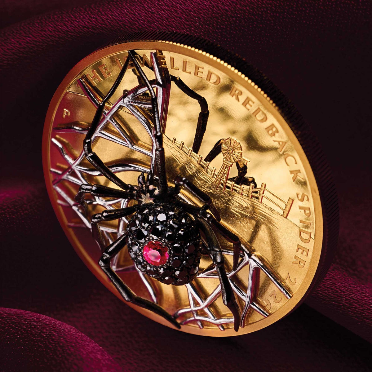 The Jewelled Redback Spider 2026 2oz Gold Proof Coin