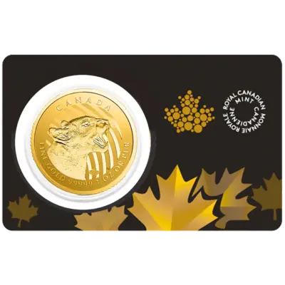 1 oz Gold Coin - Call of the Wild - Growling Cougar - Bullion - 2015