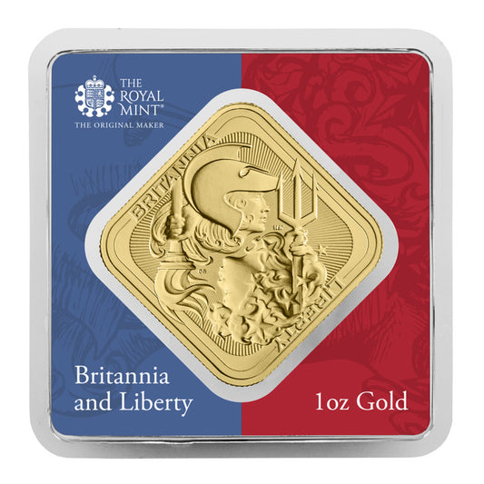 Britannia and Liberty 1oz Gold Bullion Bar
999.9 Fine Gold | Limited to 5,000 bars worldwide