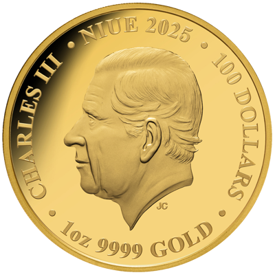 1 oz Gold Coin - Chess Queen - Platinum Plating - 2025