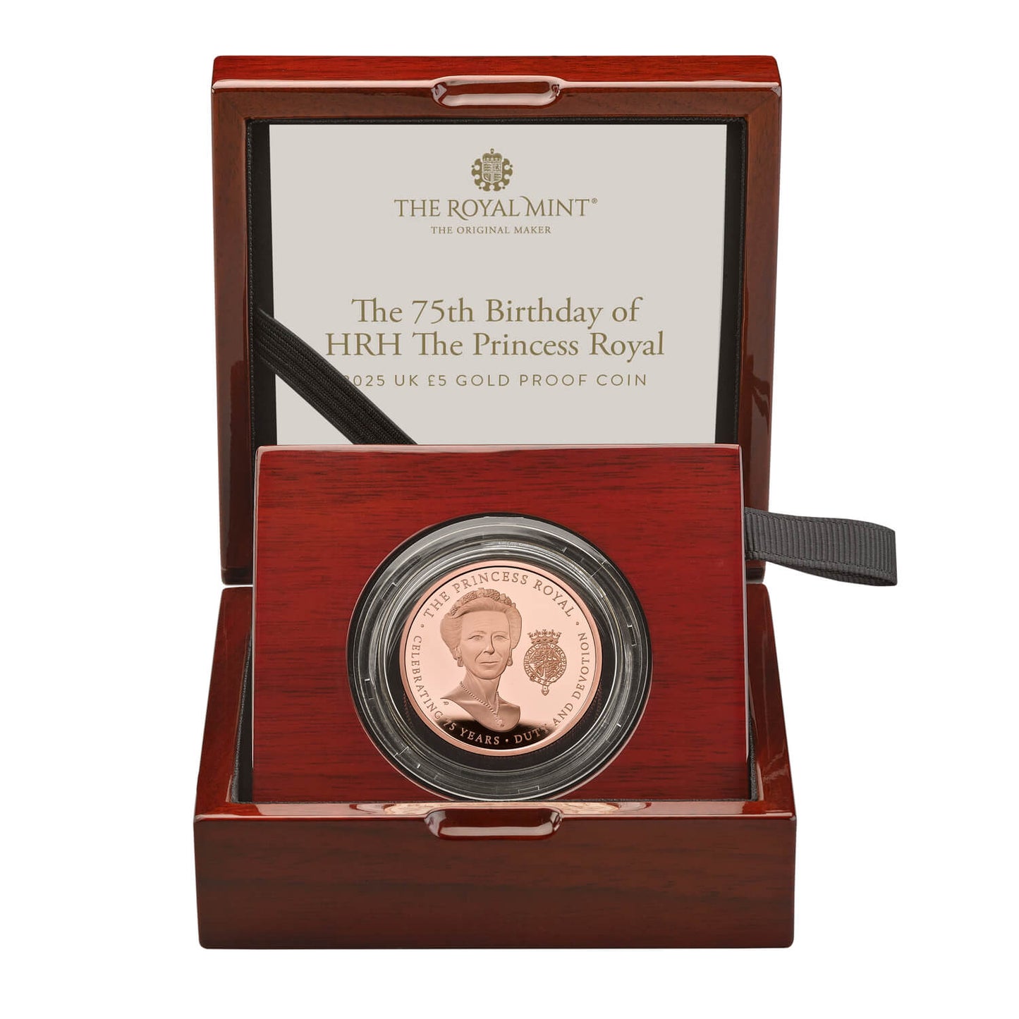 The 75th Birthday of HRH The Princess Royal 2025 UK £5 Gold Proof Coin
Limited Edition 75