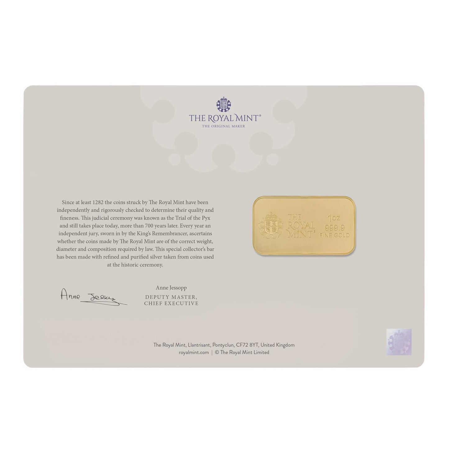 2025 Trial of the Pyx 1oz Gold Bar
Limited Edition 50