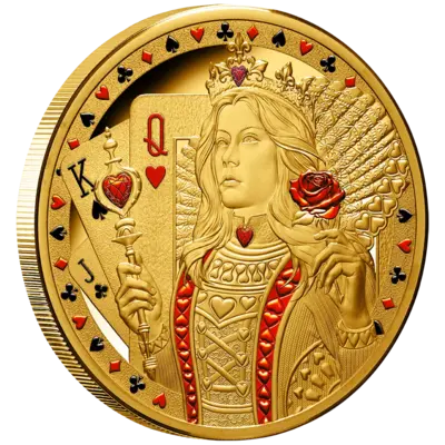 1 oz Gold Coin - Queen of Hearts - Color - 2026