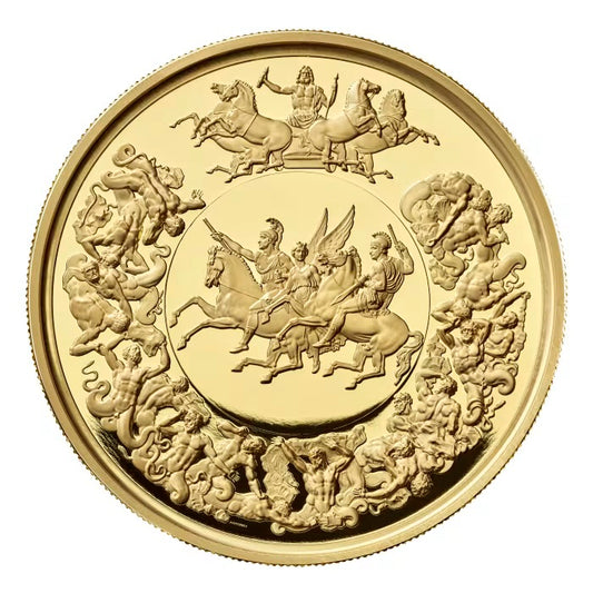 2025 5oz Great Britain The Great Engravers Series The Waterloo Medal – Victory .9999 Gold Proof Coin