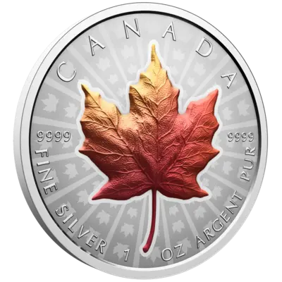 1 oz Silver Coin - Maple Leaf - Vivid Toning - Ultra High Relief - 2026