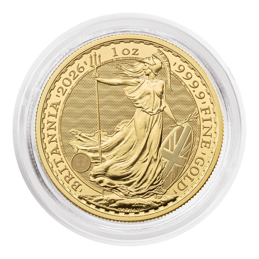 Britannia 2026 1oz Gold Bullion Coin
Bullion | 999.9 Fine Gold
