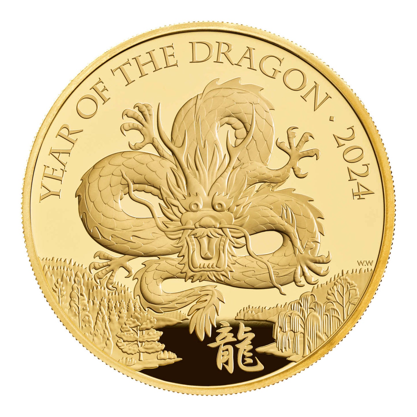 2024 5oz Great Britain Lunar Series Year of the Dragon .9999 Gold Proof Coin