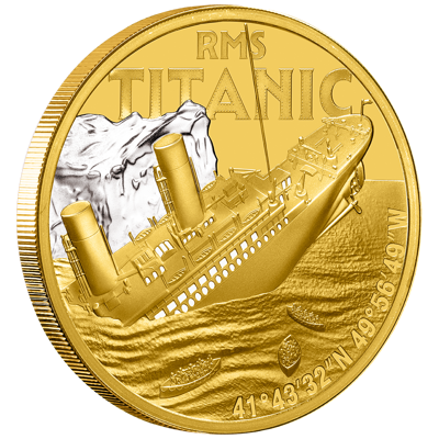 1 oz Gold Coin - RMS Titanic - Platinum Plating - 2025