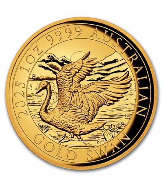 2025 Australia 1 oz Gold Swan Proof (HR, w/Box & COA)