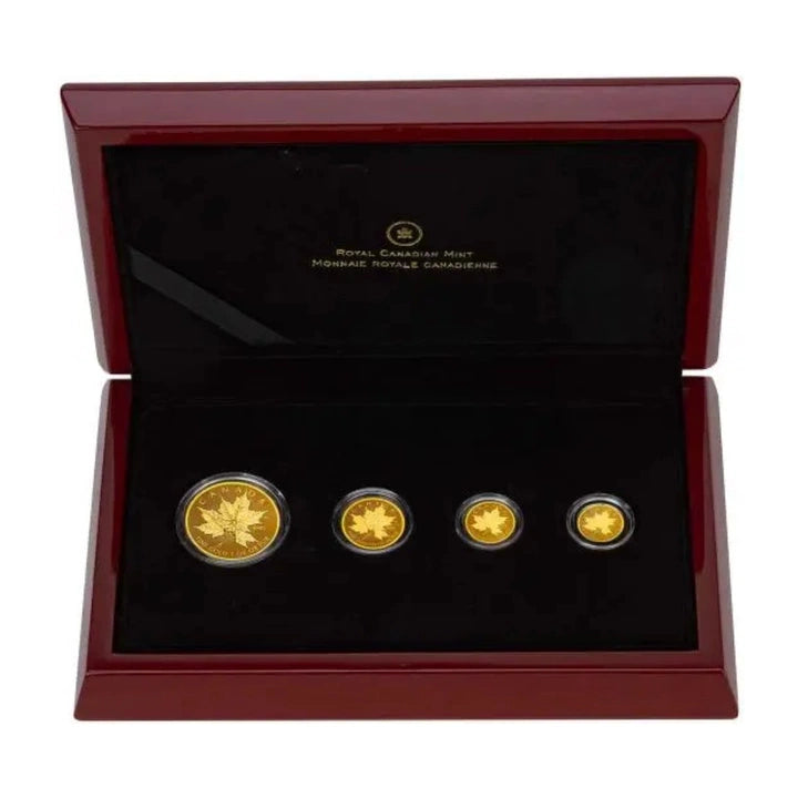 Canadian Maple Leaf: Pure Gold Fractional Set of 4 coins Gold 2014 Reverse Proof