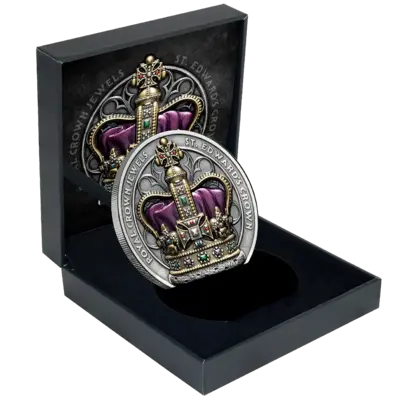2 oz Silver Coin - Royal Crown Jewels - St. Edward's Crown - Ultra High Relief - Color - 2026