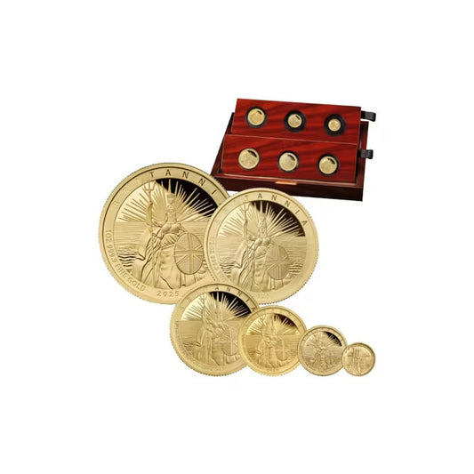 2025 Great Britain Britannia .9999 Gold Proof 6 Coin Set ( 1/40, 1/20, 1/10, 1/4, 1/2, 1 oz)