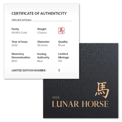 1 oz Gold Coin - Lunar - Year of the Horse - 2026