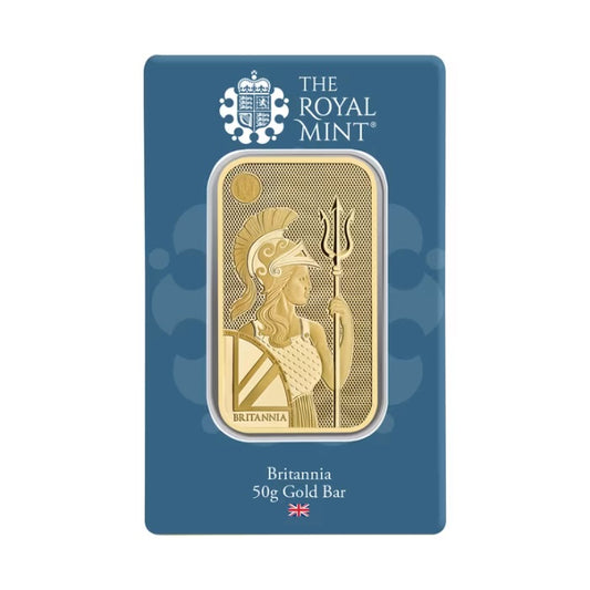 50 gram The Royal Mint Britannia .9999 Gold Bar