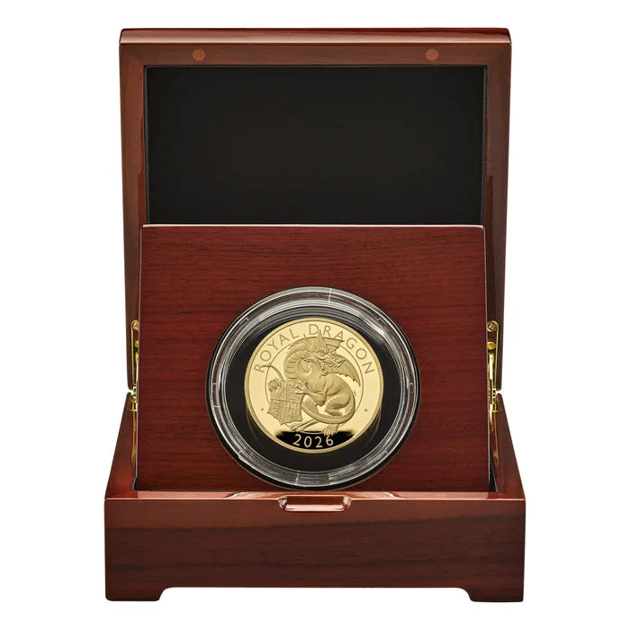 2026 5oz Great Britain The Royal Tudor Beasts - Royal Dragon .9999 Gold Proof Coin