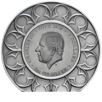 2 oz Silver Coin - Royal Crown Jewels - St. Edward's Crown - Ultra High Relief - Color - 2026