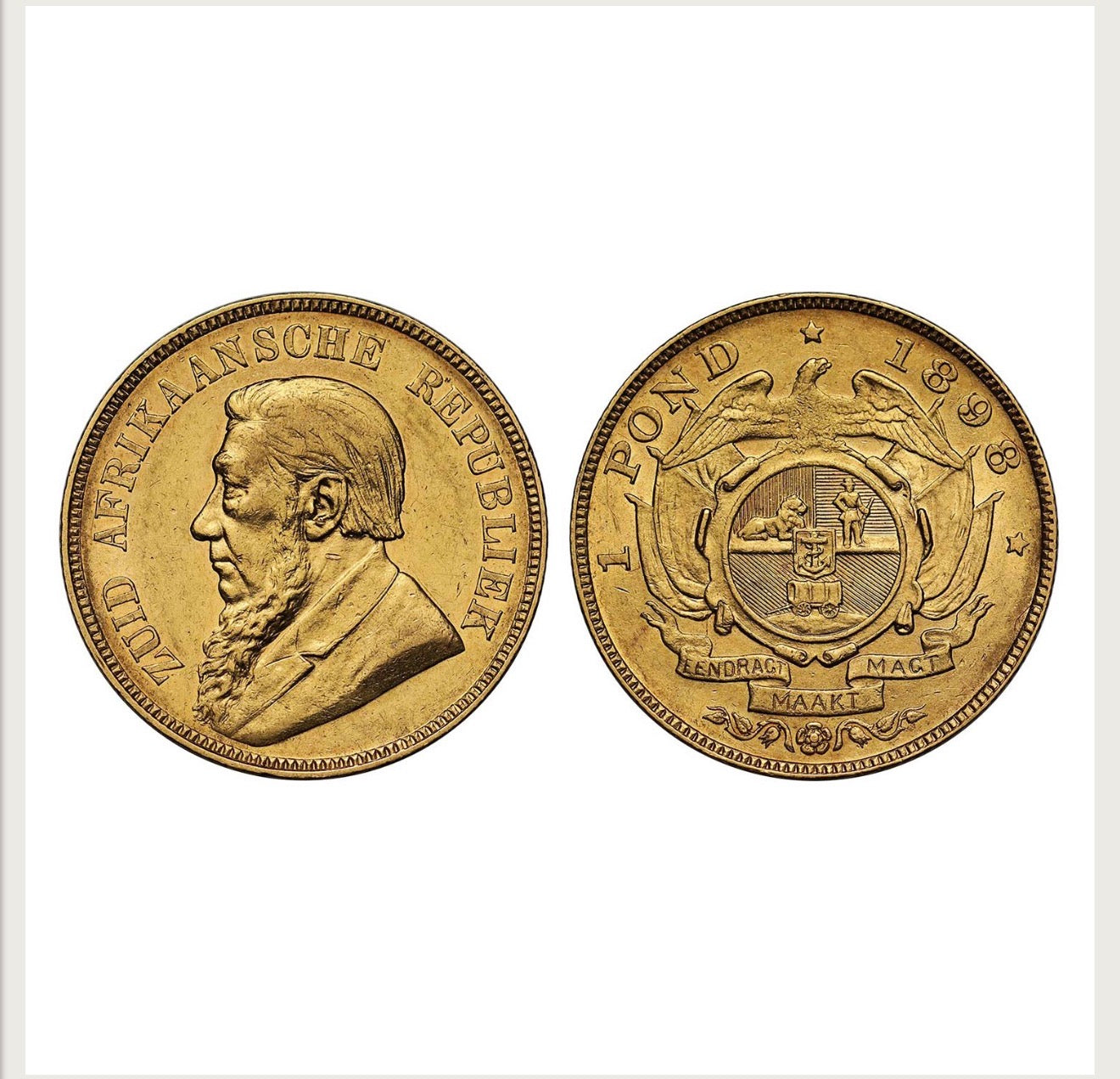 1892 - 1900 South Africa Gold Kruger Pond
Almost Very Fine Condition