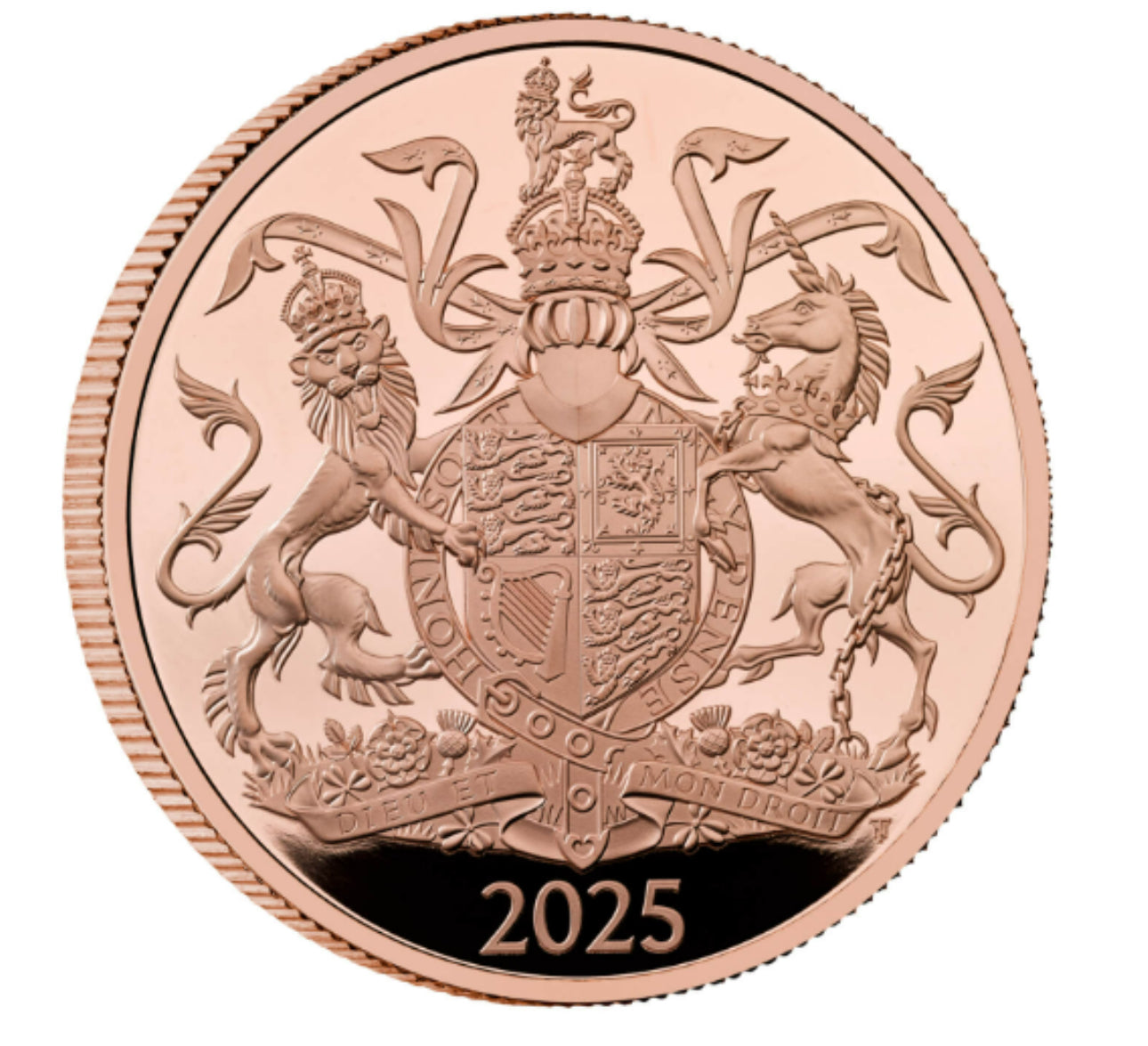 The Coat of Arms of His Majesty King Charles III 2025 UK £5 Gold Proof Coin