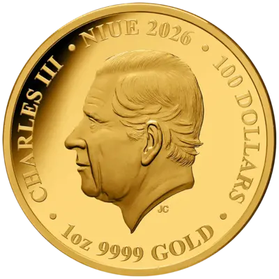 1 oz Gold Coin - Queen of Hearts - Color - 2026