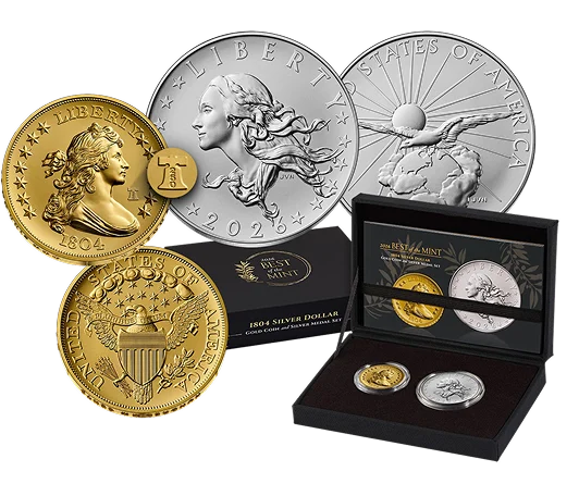 Best of the Mint 1804 Silver Dollar Gold Coin and Silver Medal Set
SEMIQUINCENTENNIAL COINS AND MEDALS