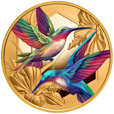 1 oz Gold Coin - Hummingbird - Color - 2026