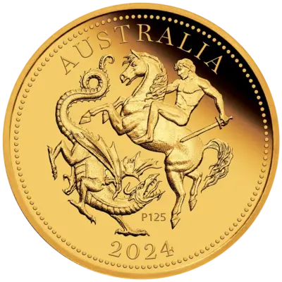 7.98 g Gold Coin - Sovereign - 125 Years Perth Mint - 2024