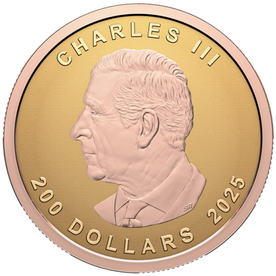 1 oz Gold Coin - Maple Leaf - Ultra High Relief - Rose gold plated - 2025