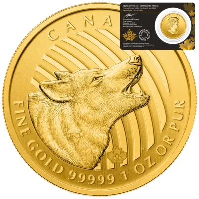 1 oz Gold Coin - Call of the Wild - Howling Wolf - Bullion - 2014