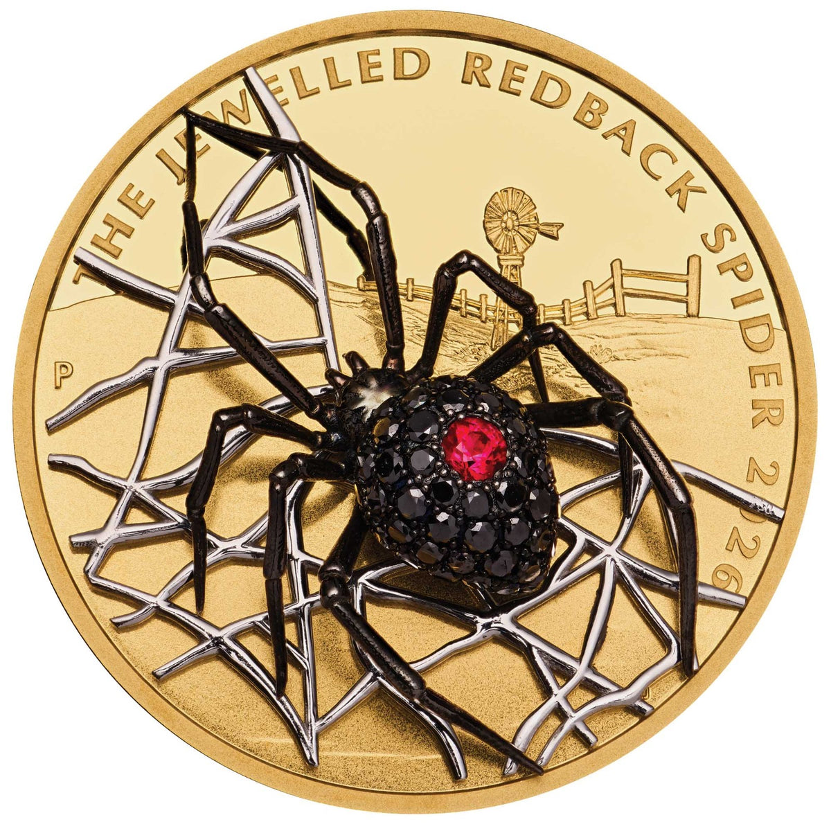 The Jewelled Redback Spider 2026 2oz Gold Proof Coin