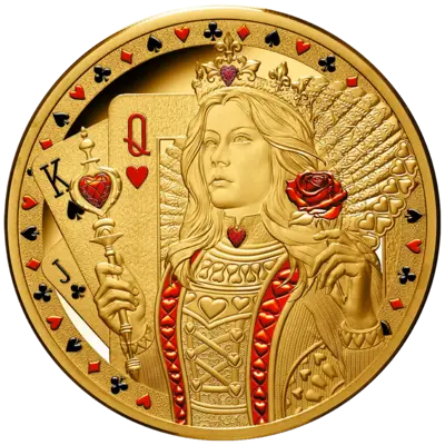 1 oz Gold Coin - Queen of Hearts - Color - 2026