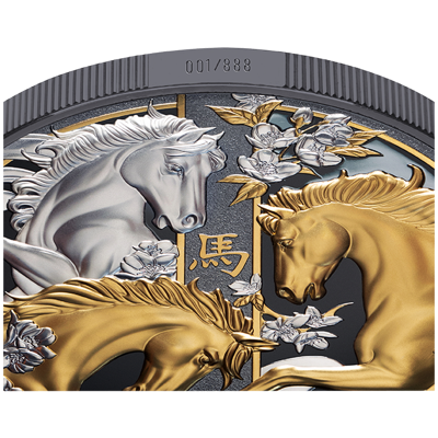 5 oz Silver Coin - Lunar - Year of the Horse - Gilded - 2026