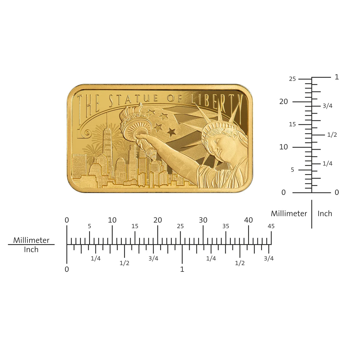 1 oz Gold Bar - PAMP America the Free Statue of Liberty (Assay