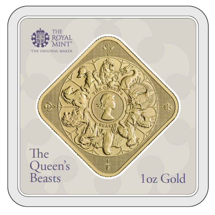 The Royal Mint - The Queen's Beasts 1 oz Gold Bar, 2 pcs