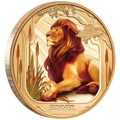 1 oz Gold Coin - Seasons - Summer Lion - Color - 2025