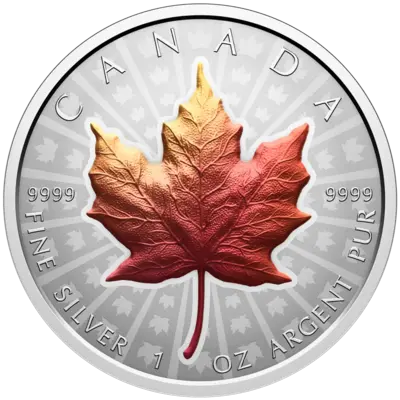 1 oz Silver Coin - Maple Leaf - Vivid Toning - Ultra High Relief - 2026