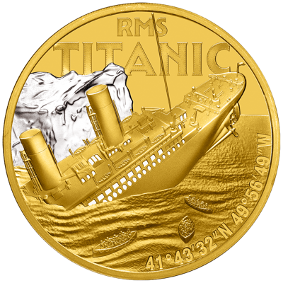 1 oz Gold Coin - RMS Titanic - Platinum Plating - 2025