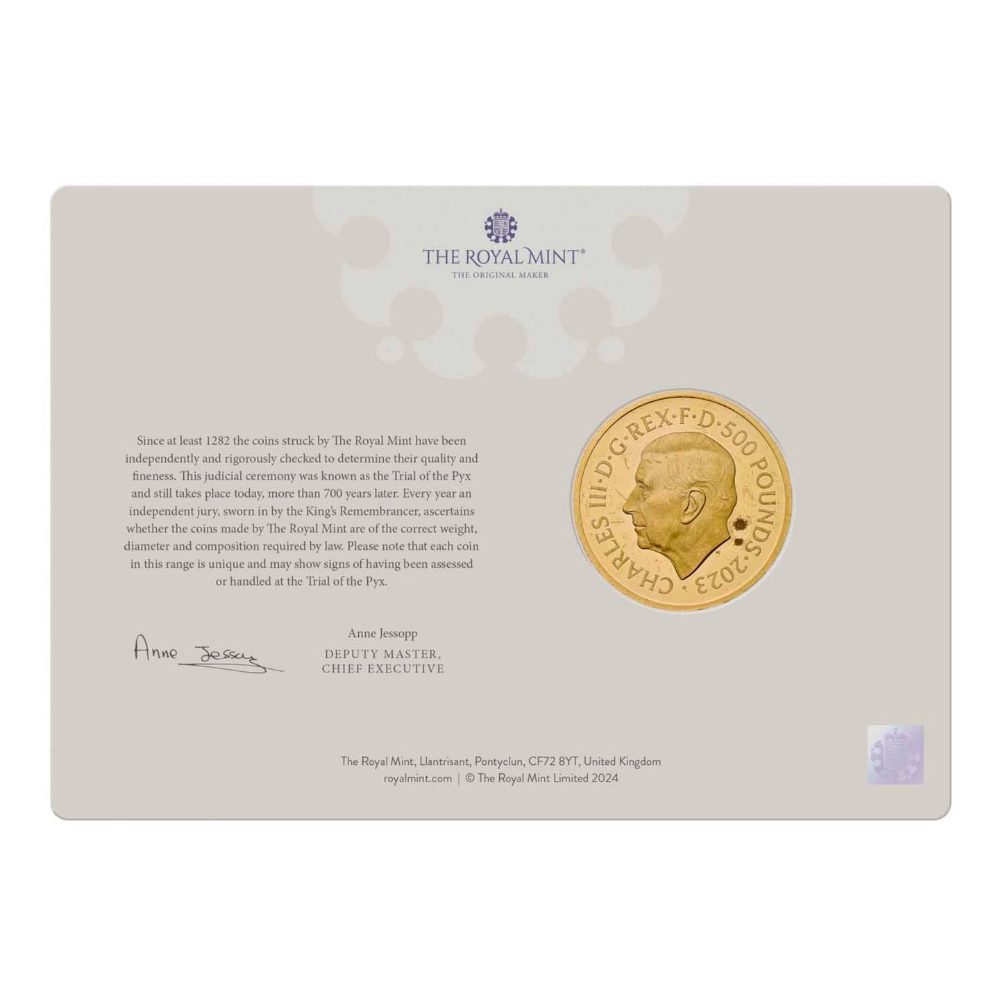 Great Engravers Petition Crown Portrait 2023 UK 5oz Gold Proof Coin
Trial of the Pyx