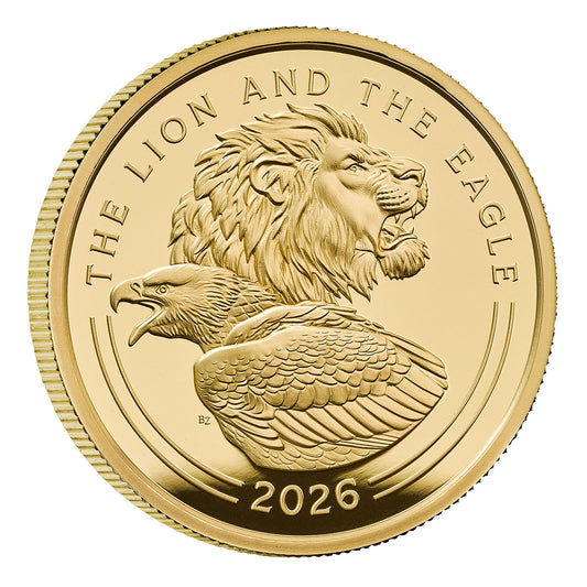 The Lion and The Eagle 2026 UK 5oz Gold Proof Coin
Limited Edition 25