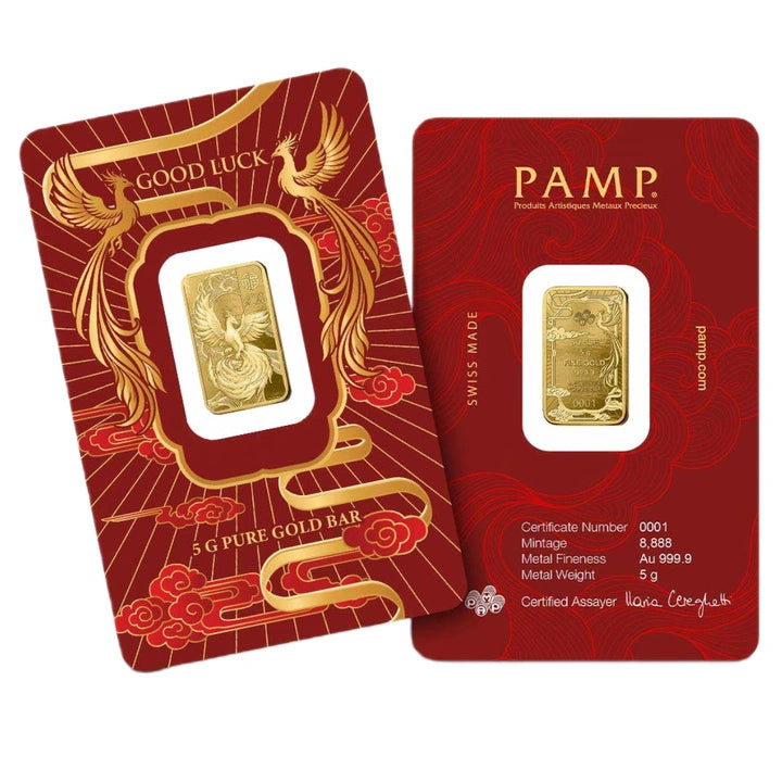 Pamp Gold Bar: Good Luck Phoenix
5g Gold 2026